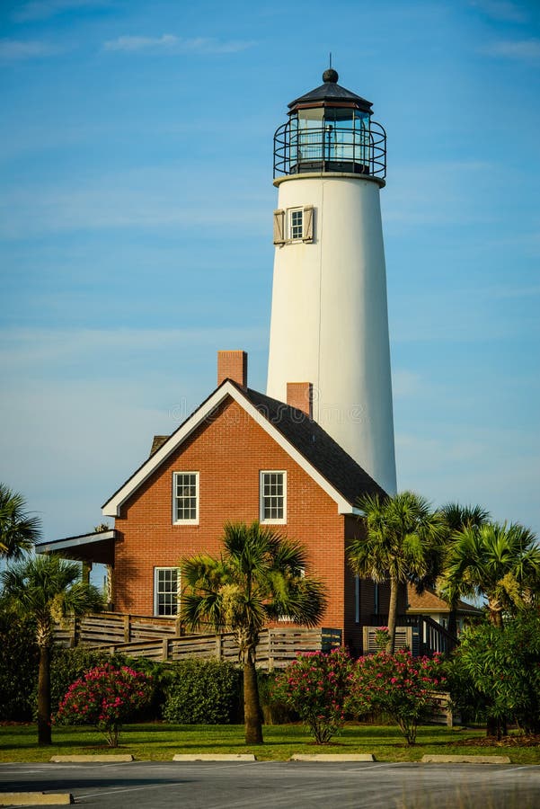 Brick lighthouse at St. George Island, Florida on a sunny day. Brick lighthouse at St. George Island, Florida on a sunny day.