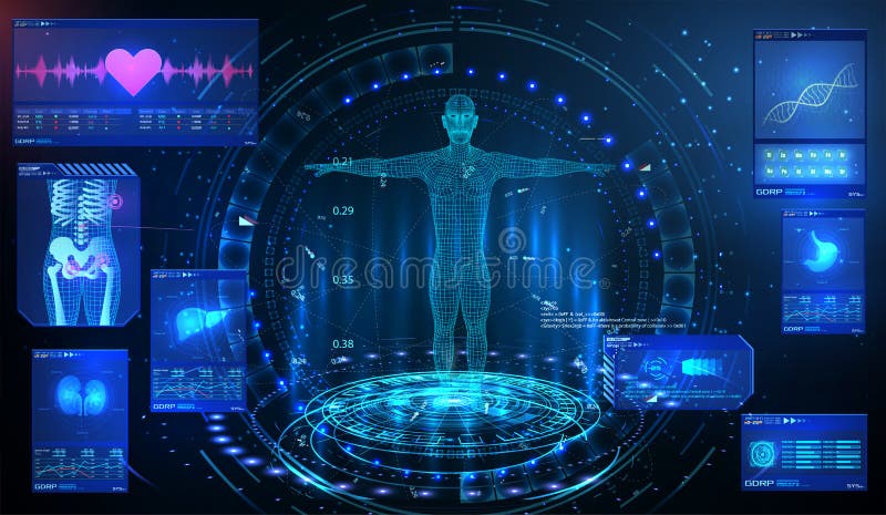 Медицинский осмотр ui элемента GUI HUD UI Покажите набор виртуальных элементов интерфейса Технология здоровья MRT футуристический бесплатная иллюстрация Медицинский осмотр ui элемента GUI HUD UI Покажите набор виртуальных элементов интерфейса Технология здоровья MRT футуристический бесплатная иллюстрация