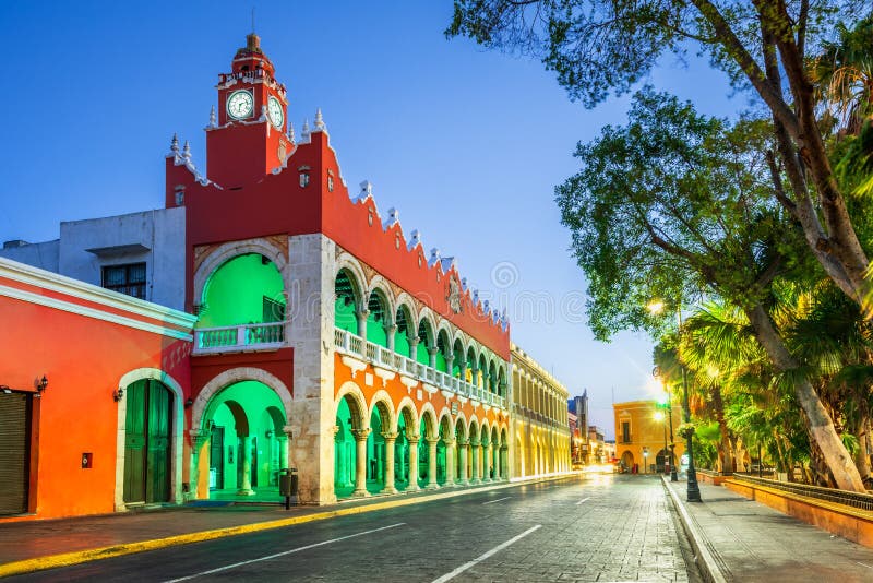 Merida, Mexico. Plaza Grande, downtown of spanish colonial city in Yucatan. Merida, Mexico. Plaza Grande, downtown of spanish colonial city in Yucatan