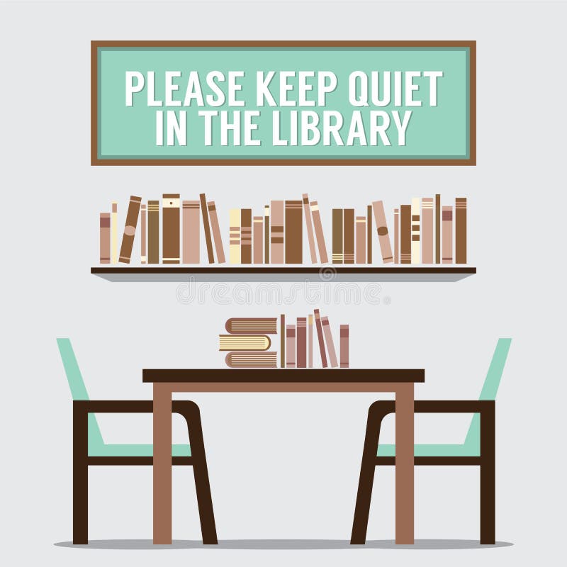 Места чтения перед Bookcase с запрещенным плакатом иллюстрация вектора