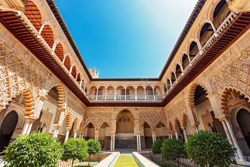 Место Alcazar в Севилье стоковая фотография Место Alcazar в Севилье стоковая фотография