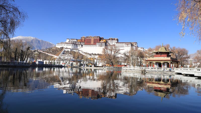 Место Potala в зиме стоковые фото Место Potala в зиме стоковые фото