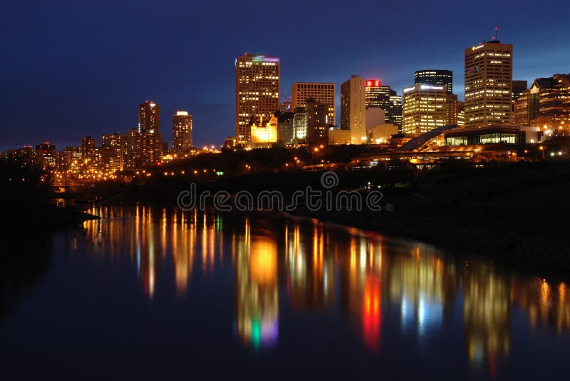 место ночи edmonton стоковая фотография место ночи edmonton стоковая фотография