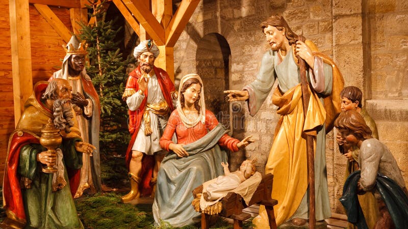место рождества jesus joseph mary рождества младенца стоковые фотографии rf место рождества jesus joseph mary рождества младенца стоковые фотографии rf
