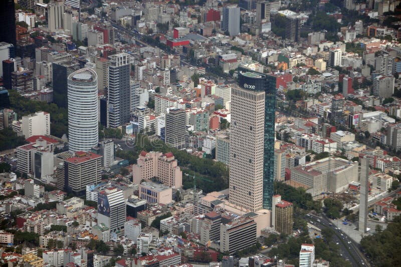 Aerial view Mexico City, with Torre Mayor the highest building in Latin-American. Aerial view Mexico City, with Torre Mayor the highest building in Latin-American