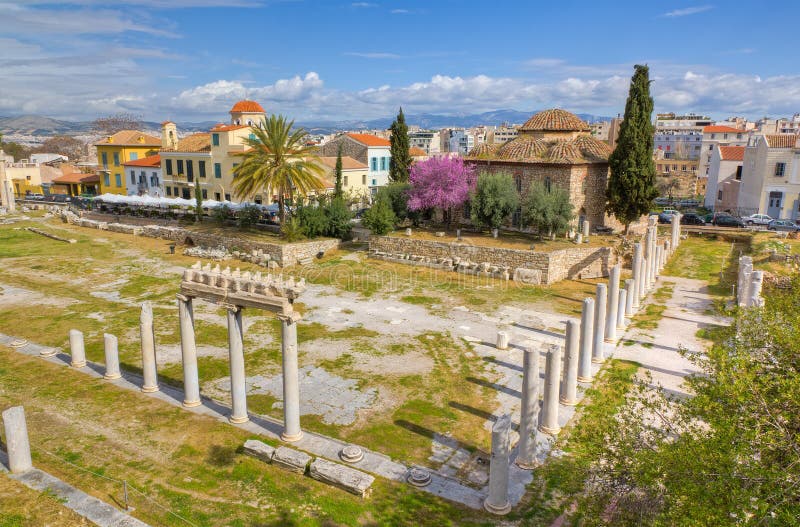 мечеть Греции форума fethiye athens римская стоковые фото мечеть Греции форума fethiye athens римская стоковые фото