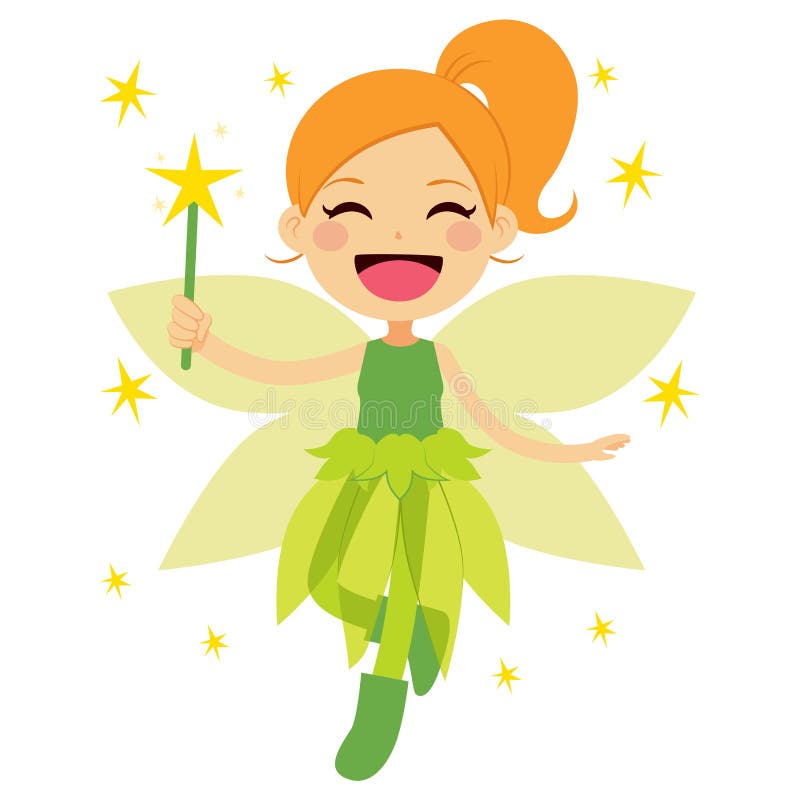 милый fairy зеленый цвет бесплатная иллюстрация