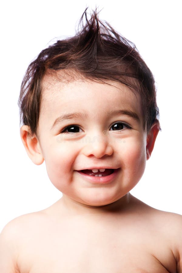 Малыш младенца Teething с стилем причёсок стоковое фото rf Малыш младенца Teething с стилем причёсок стоковое фото rf