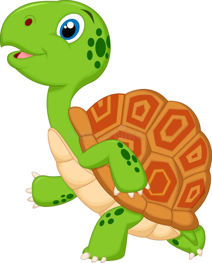 Illustration of Cute turtle cartoon running. Illustration of Cute turtle cartoon running