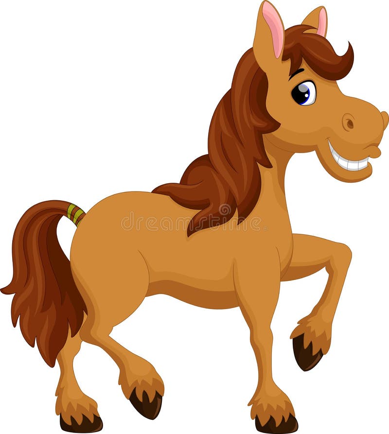 Illustration of cute horse cartoon. Illustration of cute horse cartoon