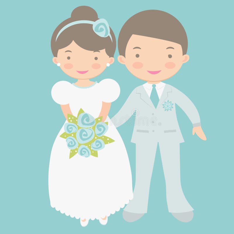 Милая невеста и groom бесплатная иллюстрация Милая невеста и groom бесплатная иллюстрация