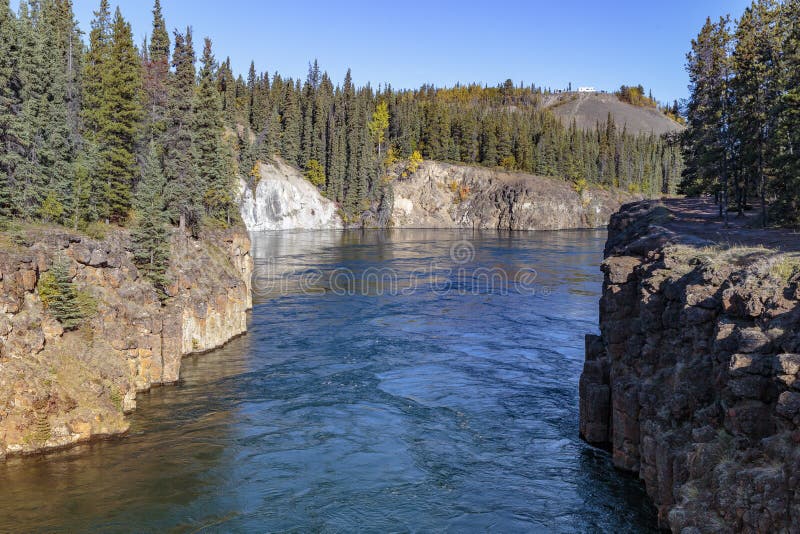 Мили каньона, в Реке Юкон около Whitehorse стоковое изображение Мили каньона, в Реке Юкон около Whitehorse стоковое изображение