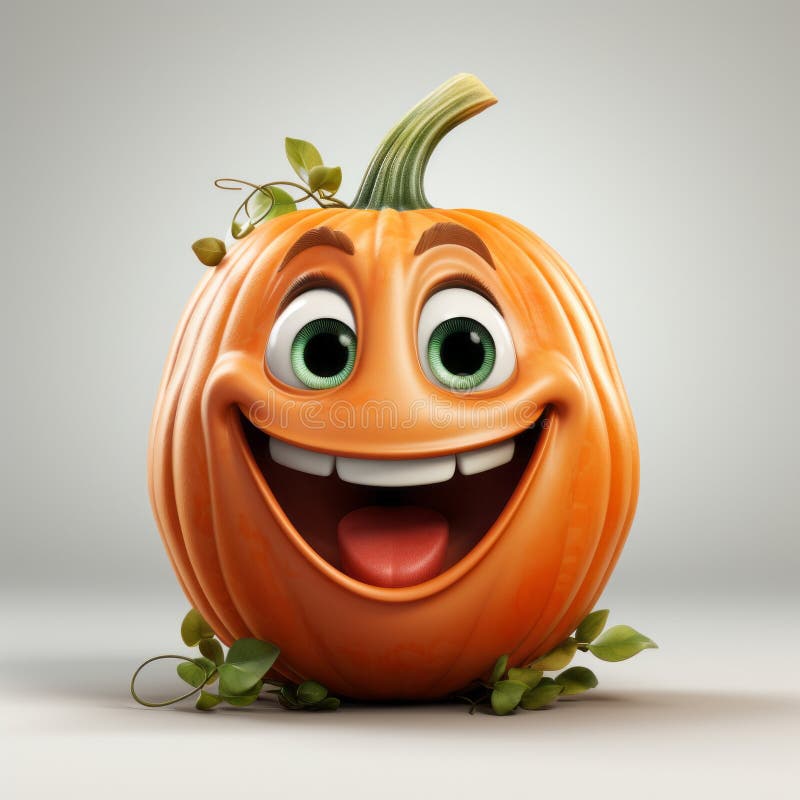 милый стиль мультфильма хэллоуин тыквы изолированы на белом фоне создан с генеративным аи бесплатная иллюстрация