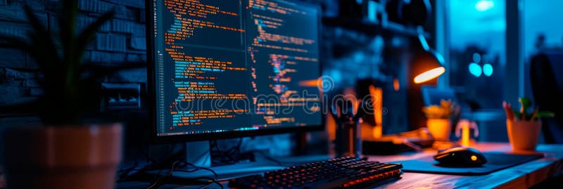 минималистичное рабочее пространство для программирования с четким редактором кода и необходимыми инструментами. минималистичное рабочее пространство для программирования с помощью простого редактора кода и необходимых инструментов