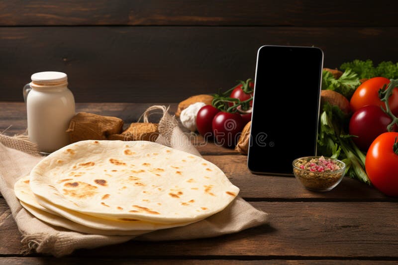 минималистичный пустой экран рядом с простой композицией tortilla бесплатная иллюстрация