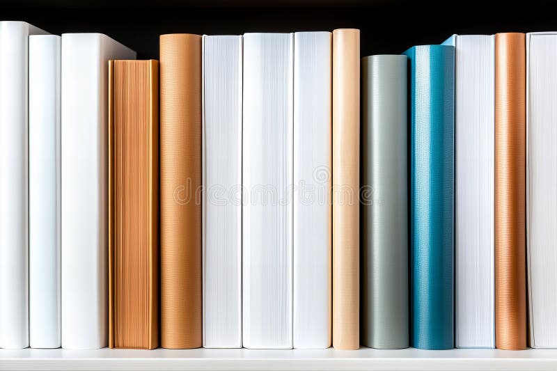 минималистская книжная полка с разноцветными книгами в твердой обложке бесплатная иллюстрация