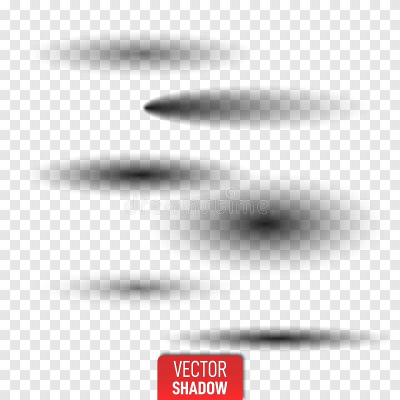 Set of transparent oval shadow vector illustration