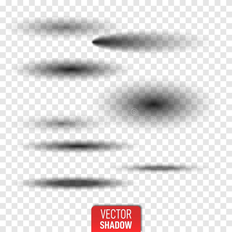 Set of transparent oval shadow royalty free illustration
