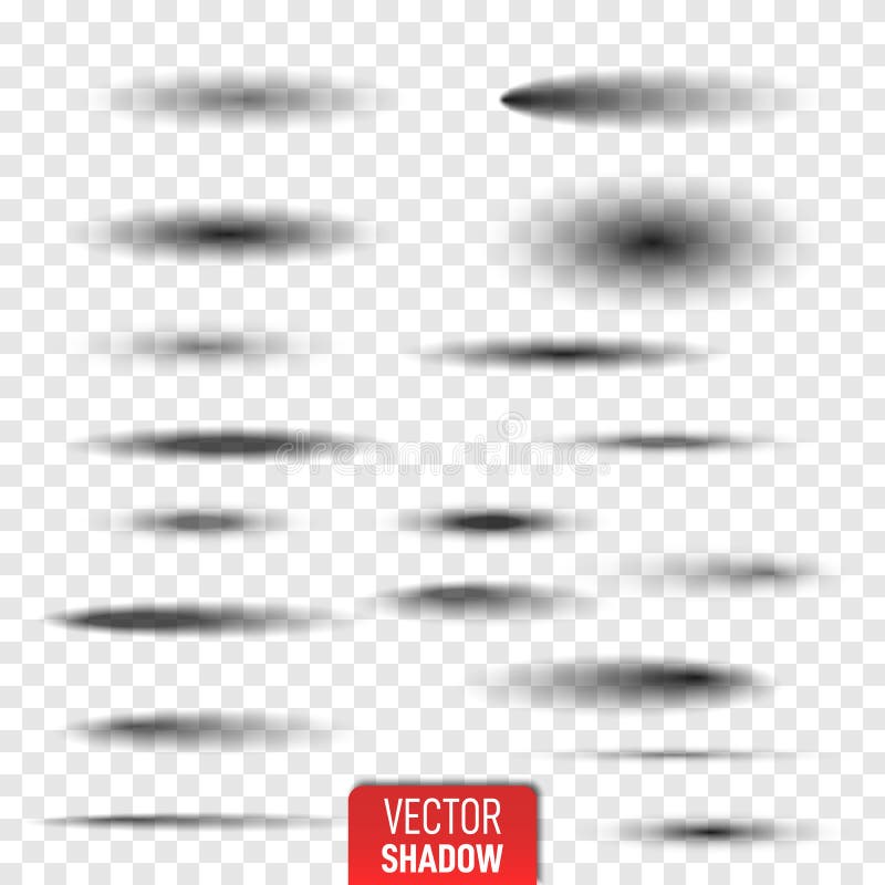 Set of transparent oval shadow royalty free illustration