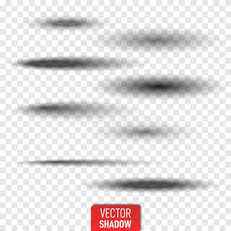 Set of transparent oval shadow vector illustration