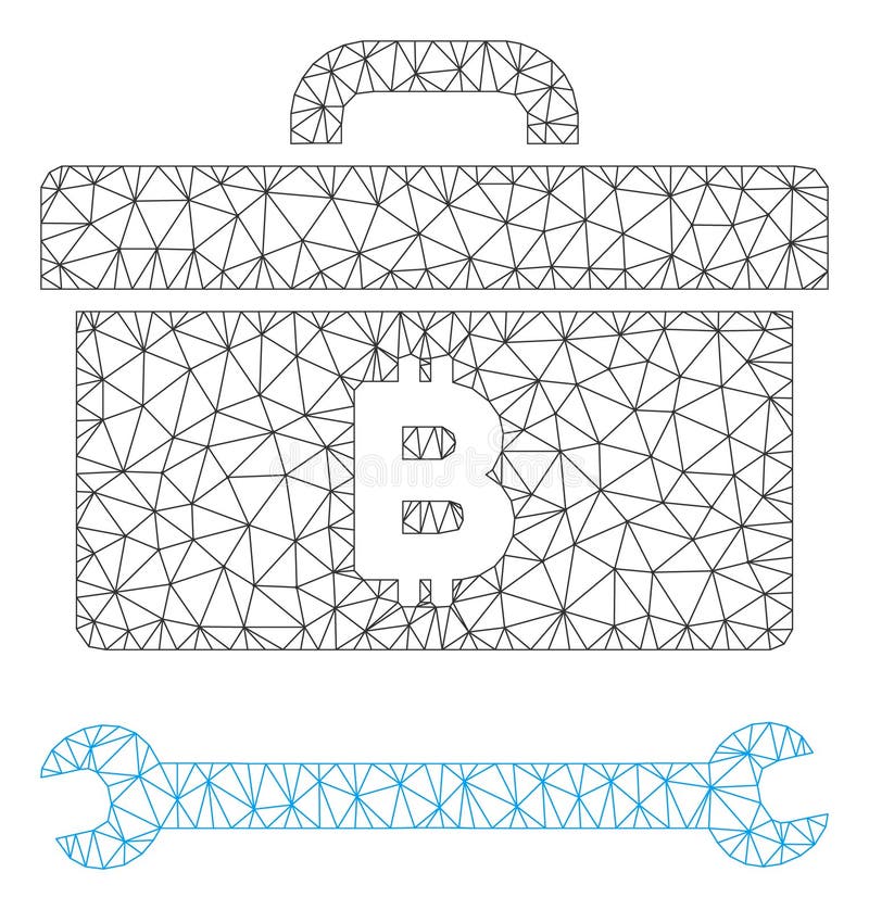 Модель туши сетки вектора Toolbox Bitcoin бесплатная иллюстрация