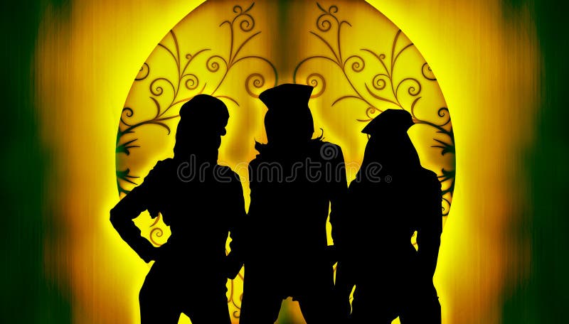 Chinese style backdrop with models silhouette. Chinese style backdrop with models silhouette