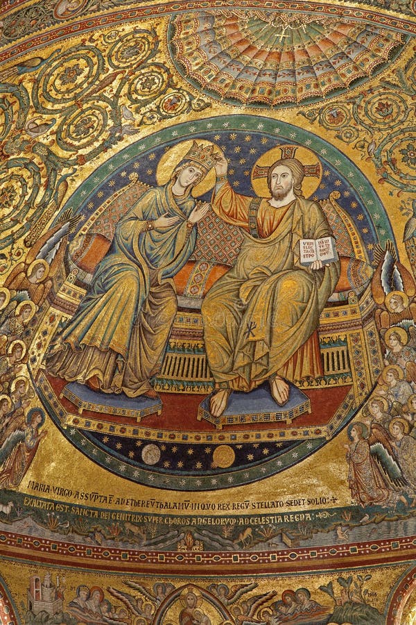 мозаика rome mary коронования святейшая стоковое изображение rf мозаика rome mary коронования святейшая стоковое изображение rf