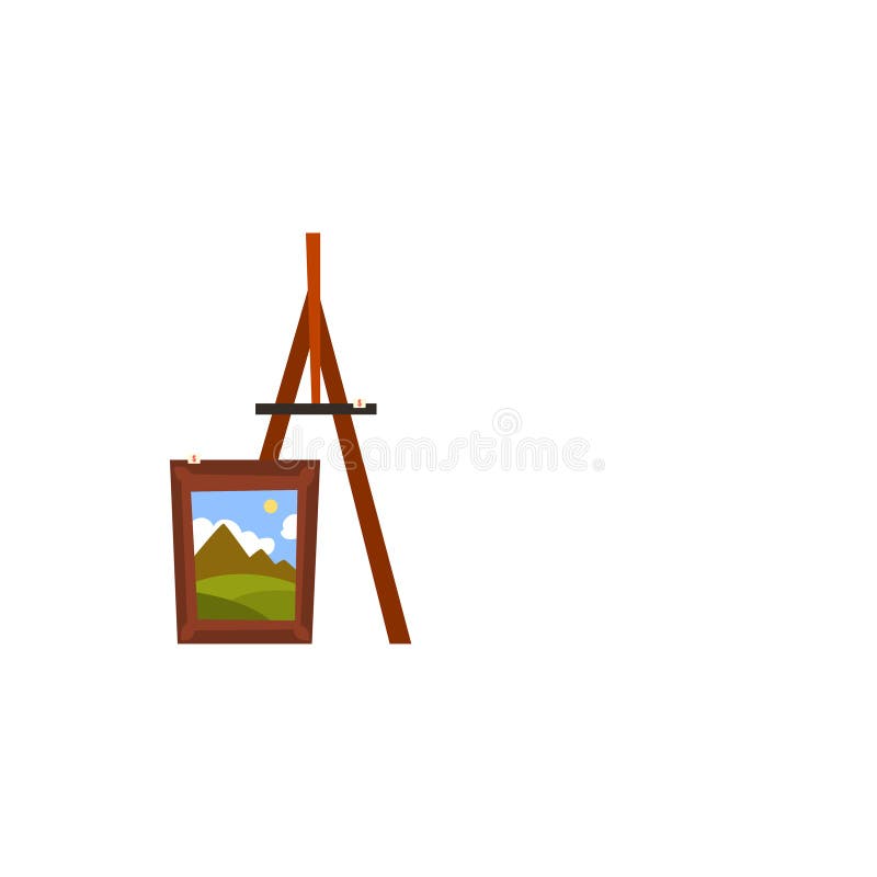 Мольберт картины, старая ненужная вещь, иллюстрация вектора распродажи старых вещей на белой предпосылке бесплатная иллюстрация