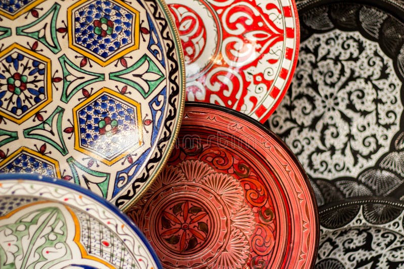Морокканская гончарня в рынке в Marrakesh стоковые фото Морокканская гончарня в рынке в Marrakesh стоковые фото