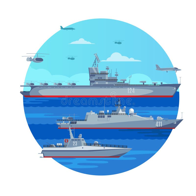 Морская концепция линейного флота бесплатная иллюстрация Морская концепция линейного флота бесплатная иллюстрация