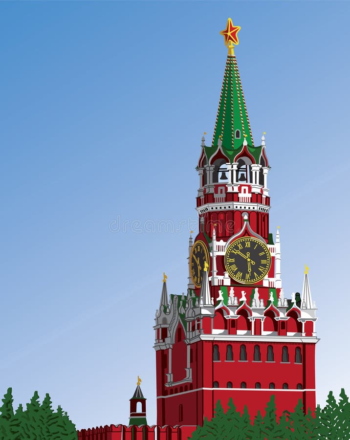 A graphic illustration of the Moscow Kremlin.Vector. A graphic illustration of the Moscow Kremlin.Vector
