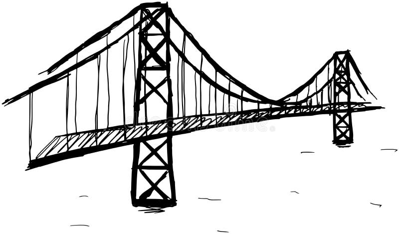 Sketch design illustration of a bridge. Sketch design illustration of a bridge