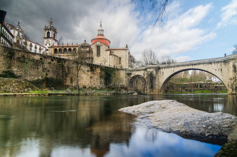 Bridge and Cathedral of Saint Goncalo in Amarante, Portugal. Bridge and Cathedral of Saint Goncalo in Amarante, Portugal.