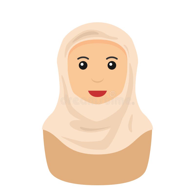 Мусульманская женщина с значком воплощения Hijab плоским бесплатная иллюстрация