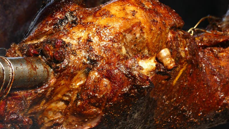 Мясо на вертеле на белизне стоковое изображение. изображение .