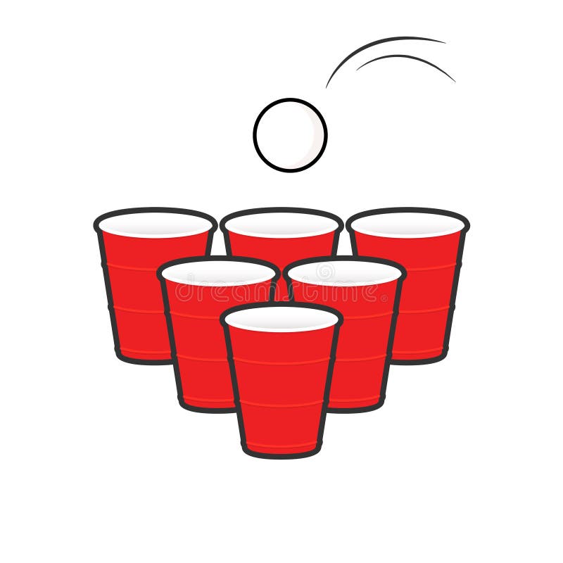 Beer pong set. Clipart image isolated on white background. Beer pong set. Clipart image isolated on white background