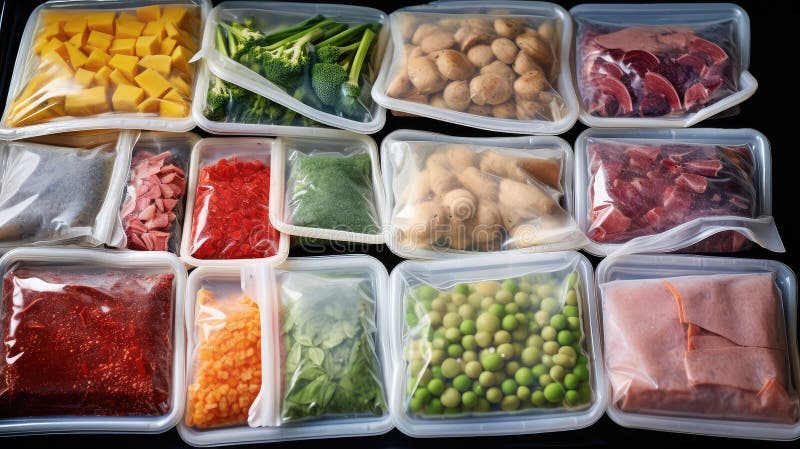набор замороженных продуктов иллюстрация вектора