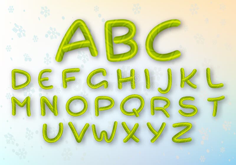 Набор зеленых писем карамельки Шрифт яркого Нового Года вектора ABC Striped алфавит мультфильма бесплатная иллюстрация Набор зеленых писем карамельки Шрифт яркого Нового Года вектора ABC Striped алфавит мультфильма бесплатная иллюстрация
