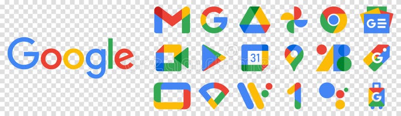 набор значков google products иллюстрация штока