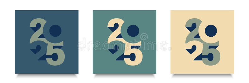 набор 2025 номер дизайн 2025 счастливый новый год дизайн текста бесплатная иллюстрация