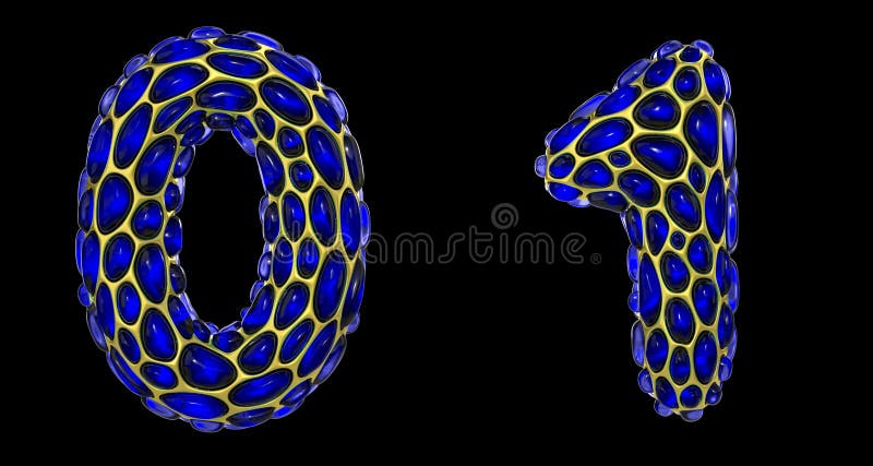 Набор номеров 0, 1 из реалистичных 3d рендеринг золотой блестящий металл Коллекция золотосвежающего металла с синим цветом иллюстрация вектора Набор номеров 0, 1 из реалистичных 3d рендеринг золотой блестящий металл Коллекция золотосвежающего металла с синим цветом иллюстрация вектора