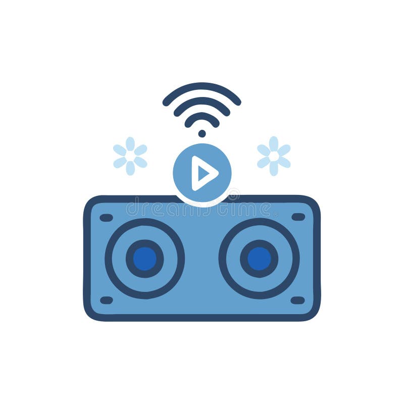Надежный значок динамика Bluetooth для музыкальных развлечений иллюстрация штока