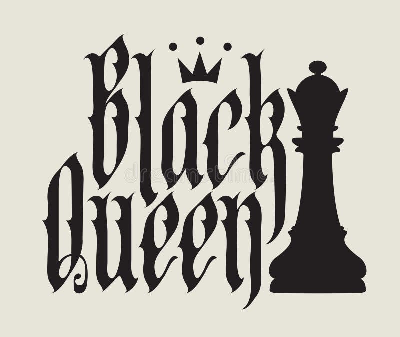 надпись Black Queen написана готическим шрифтом бесплатная иллюстрация