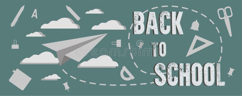 Назад к backround школы с деталями и элементами школы бесплатная иллюстрация