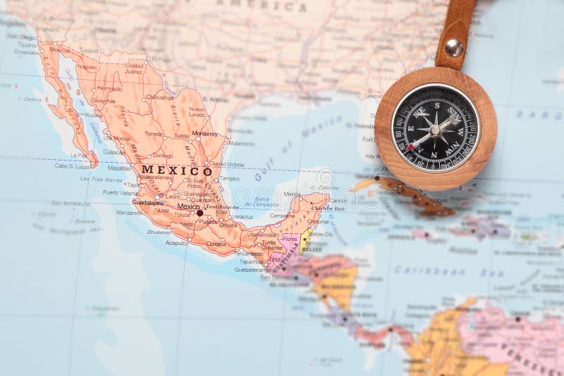 Назначение Мексика перемещения, карта с компасом