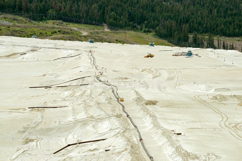 An accumulation of tailings from a copper mining operation in British Columbia, Canada. An accumulation of tailings from a copper mining operation in British Columbia, Canada