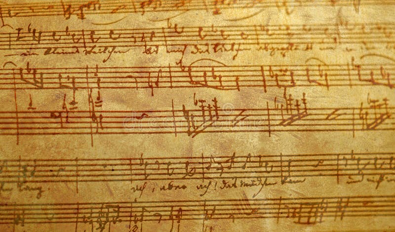 Antiqued hand written music with distressed finish. Antiqued hand written music with distressed finish