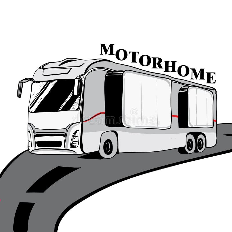 Нарисованный рукой караван жилых фургонов транспорта для отдыха автомобилей Doodle иллюстрация штока Нарисованный рукой караван жилых фургонов транспорта для отдыха автомобилей Doodle иллюстрация штока