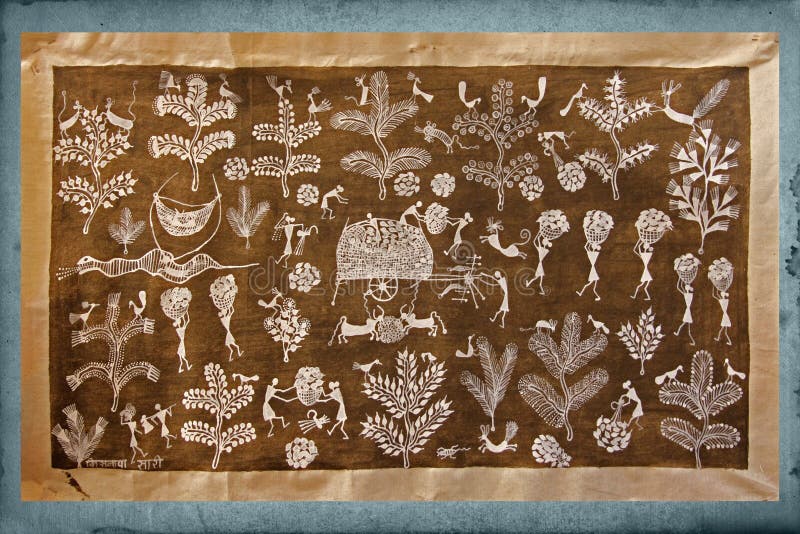 Настенная живопись Warli стоковые фото Настенная живопись Warli стоковые фото
