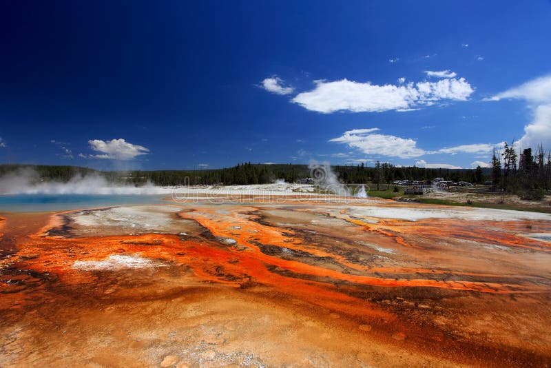 Sunset Lake in Black Sand Basin,South Yellowstone National Park. Wyoming.USA. Sunset Lake in Black Sand Basin,South Yellowstone National Park. Wyoming.USA